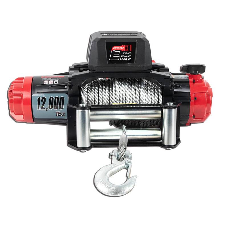 Erickson 12-Volt DC 85 ft. 12000 lb. Electric Winch - 06436