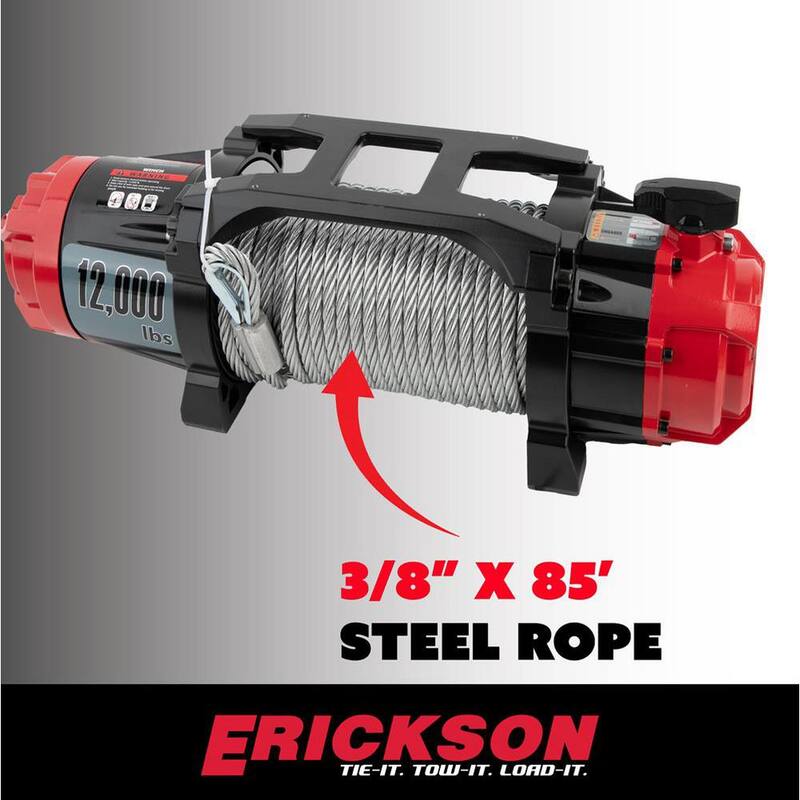 Erickson 12-Volt DC 85 ft. 12000 lb. Electric Winch - 06436
