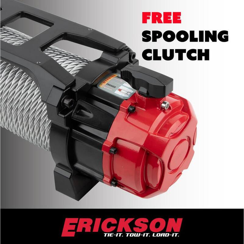 Erickson 12-Volt DC 85 ft. 12000 lb. Electric Winch - 06436