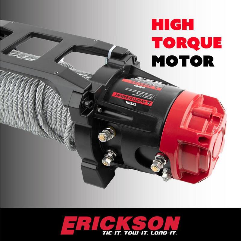 Erickson 12-Volt DC 85 ft. 9500 lb. Electric Winch - 06434