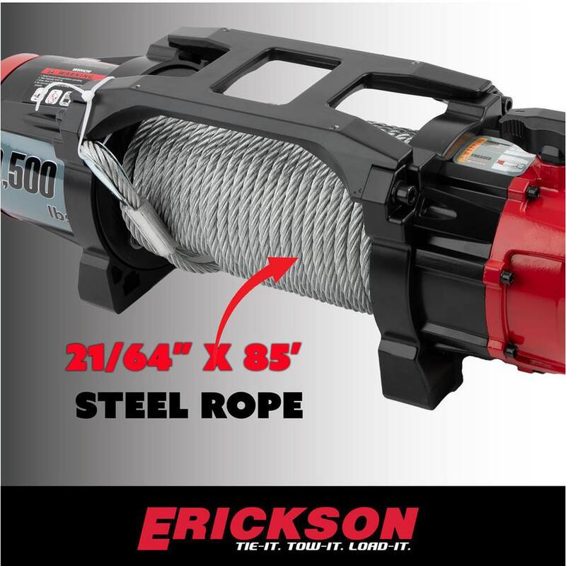 Erickson 12-Volt DC 85 ft. 9500 lb. Electric Winch - 06434