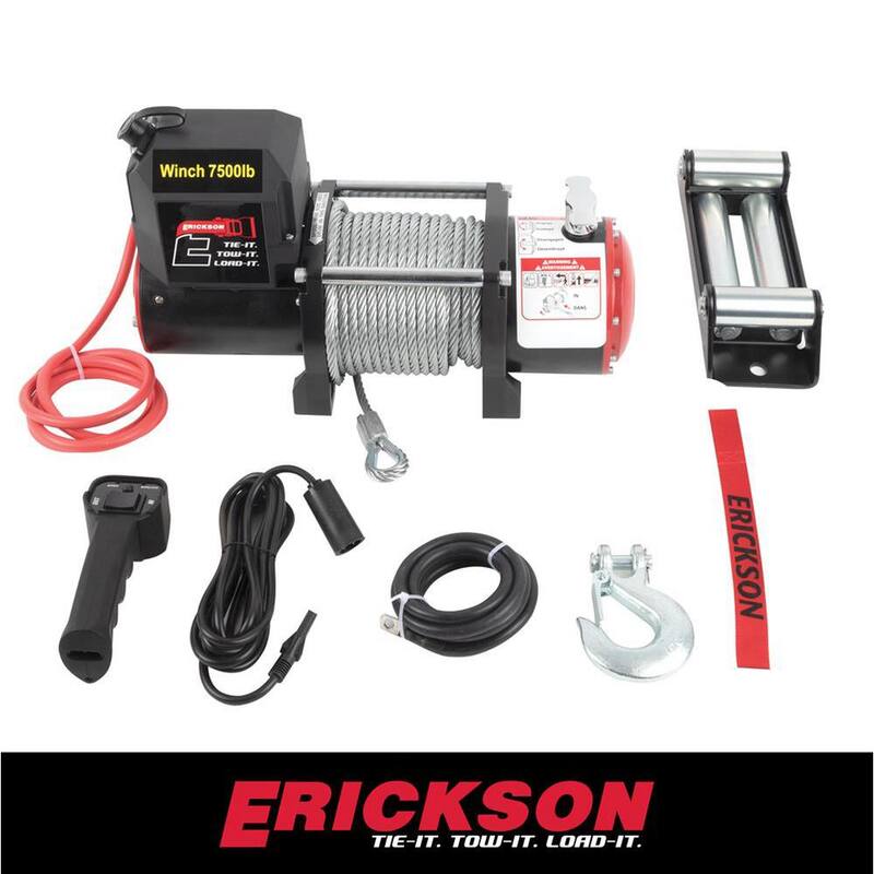 Erickson 12-Volt DC 79 ft. 7500 lb. Electric Winch - 06432