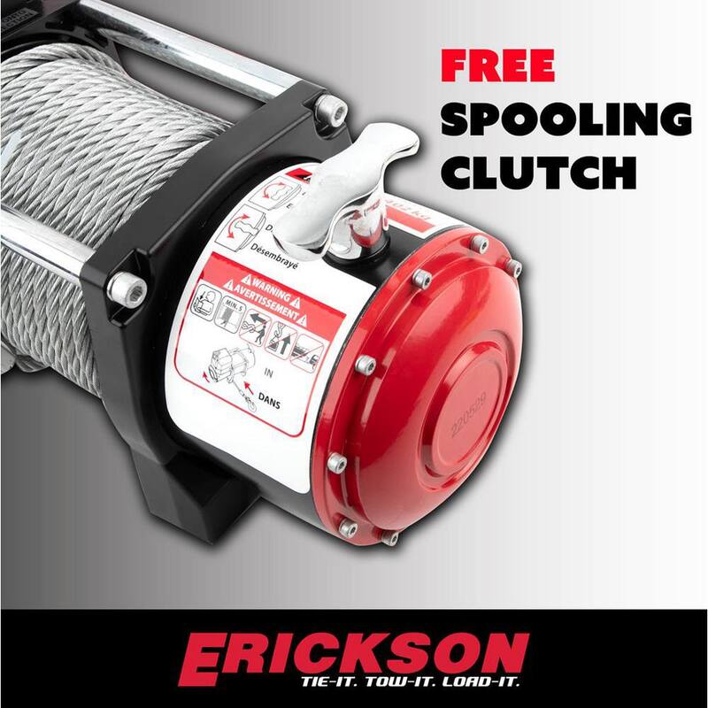 Erickson 12-Volt DC 79 ft. 7500 lb. Electric Winch - 06432