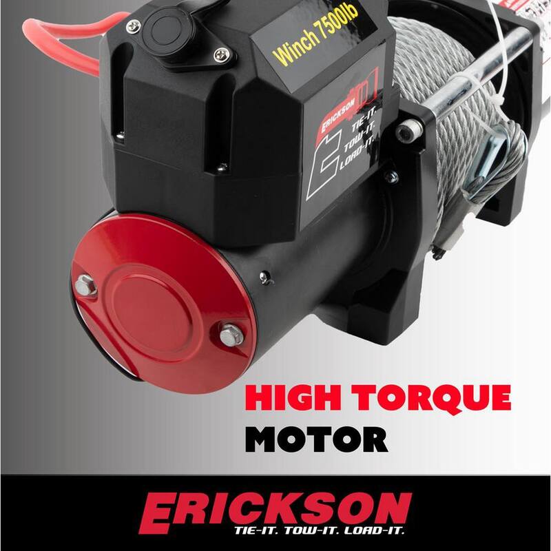 Erickson 12-Volt DC 79 ft. 7500 lb. Electric Winch - 06432
