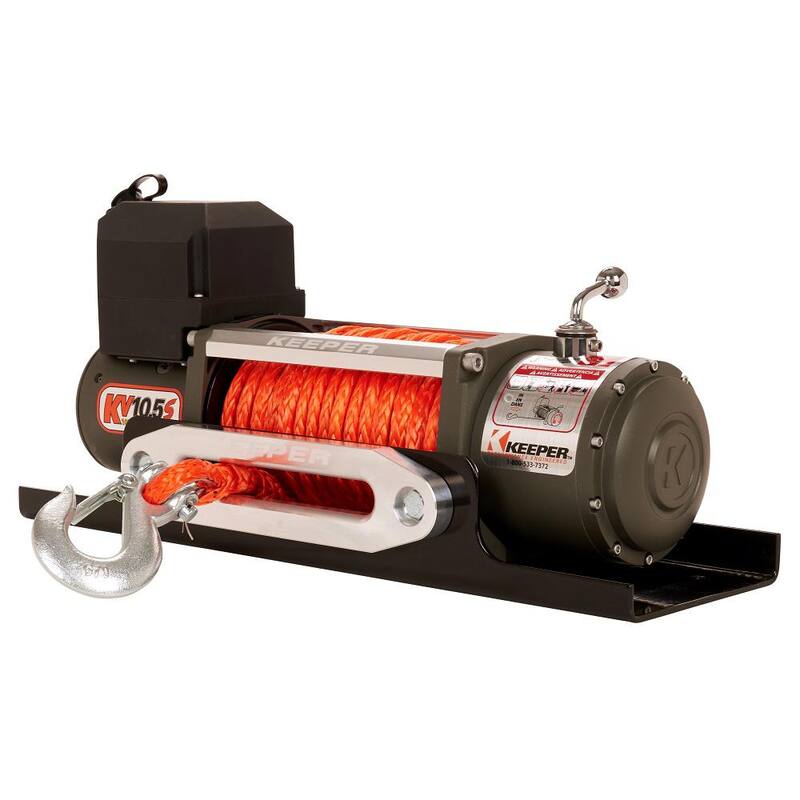 Keeper 12-Volt DC 10,500 lbs. Electric Winch with Synthetic Rope - KV10072-1