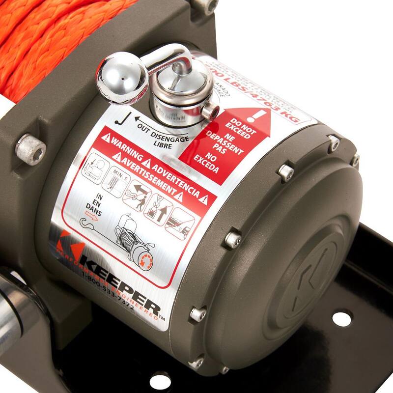 Keeper 12-Volt DC 10,500 lbs. Electric Winch with Synthetic Rope - KV10072-1