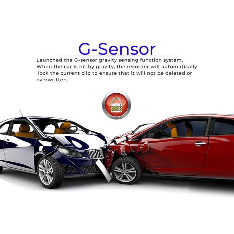 Lukyamzn 3 in. Screen Dual Dash Cam with Front Rear Camera Parking Monitor G-Sensor Motion Detection Loop Recording - SA2127B001