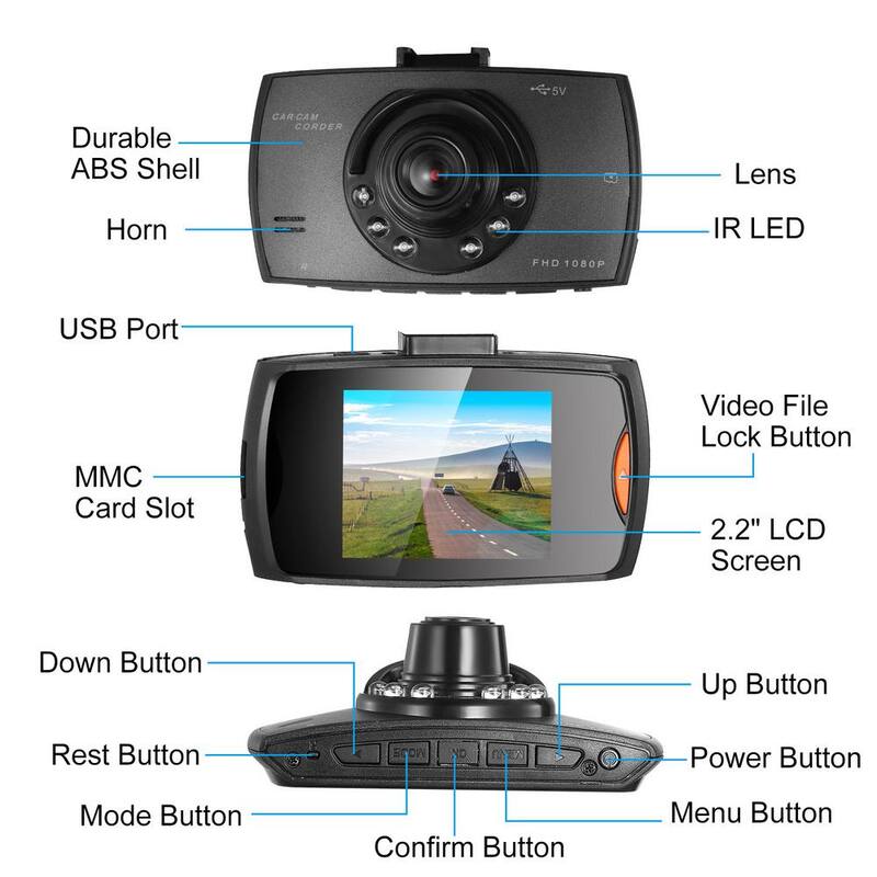 Etokfoks 1080P Car DVR Camera Dash Cam Camcorder 90 Degree Angle Loop Recording Night Vision - MLSA21OT006