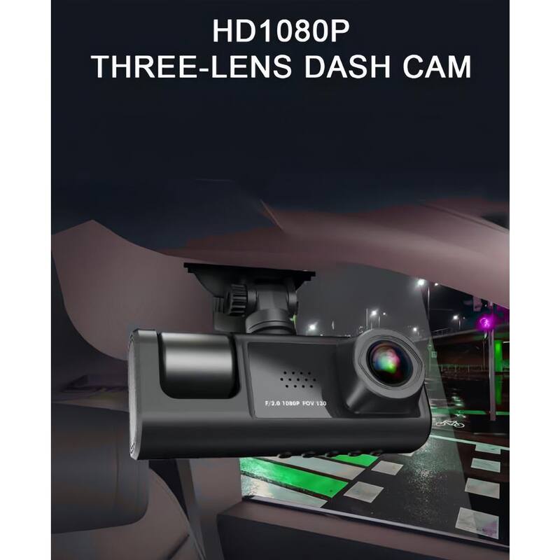 Lukyamzn 3-Lens Car Dash Cam Video Recorder with Front Inside Rear Camera G-Sensor Night Vision Parking Monitor - SA2127B002