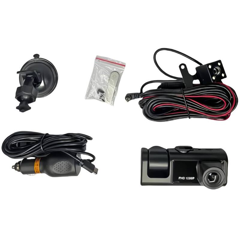 Lukyamzn 3-Lens Car Dash Cam Video Recorder with Front Inside Rear Camera G-Sensor Night Vision Parking Monitor - SA2127B002