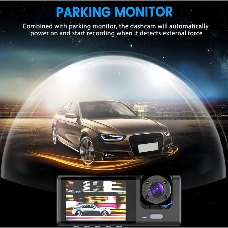 Lukyamzn 3-Lens Car Dash Cam Video Recorder with Front Inside Rear Camera G-Sensor Night Vision Parking Monitor - SA2127B002