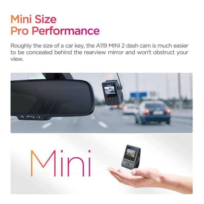 Etokfoks Mini Dash Cam 2K 60fps/HDR 30fps Voice Control with 5GHz WiFi GPS, Night Vision 2.0,24H, Parking Mode Support 512GB Max - MLSA04-4LT113