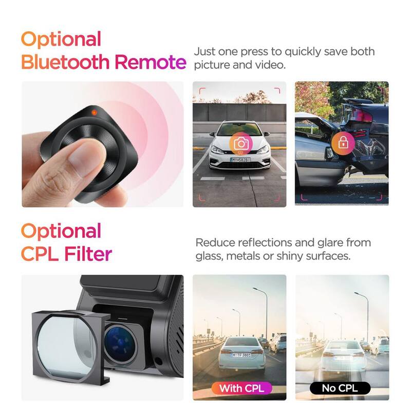 Etokfoks Mini Dash Cam 2K 60fps/HDR 30fps Voice Control with 5GHz WiFi GPS, Night Vision 2.0,24H, Parking Mode Support 512GB Max - MLSA04-4LT113