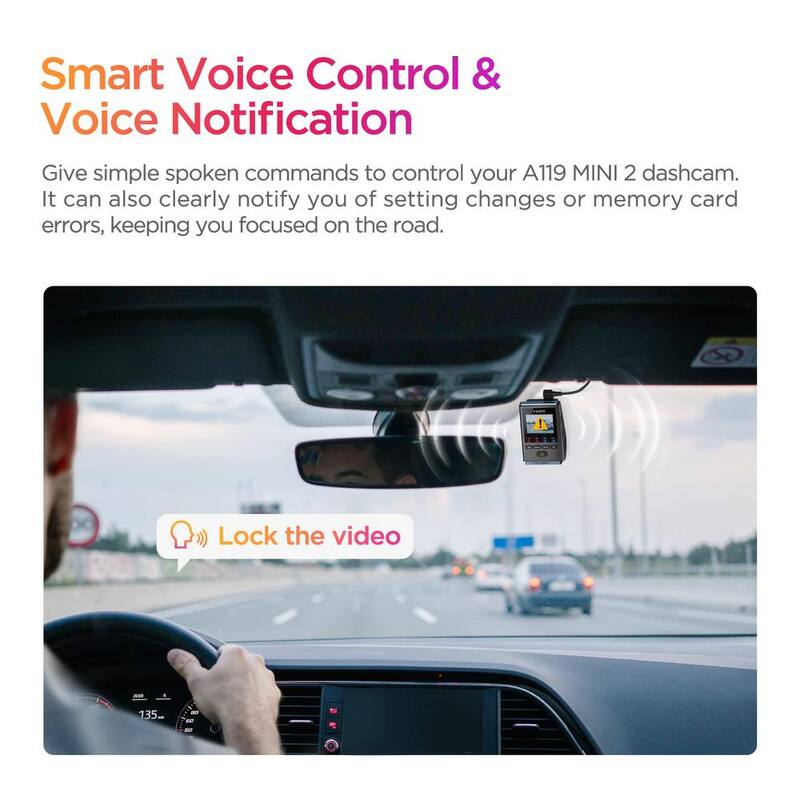 Etokfoks Mini Dash Cam 2K 60fps/HDR 30fps Voice Control with 5GHz WiFi GPS, Night Vision 2.0,24H, Parking Mode Support 512GB Max - MLSA04-4LT113