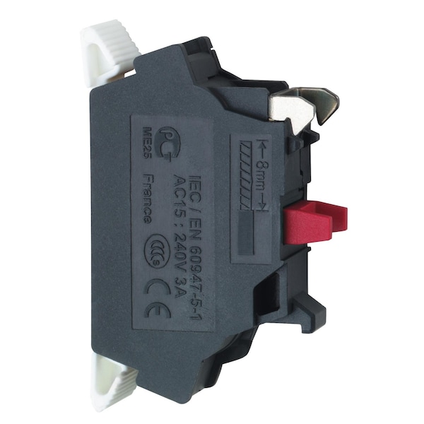 Bloque de contacto simple Schneider Electric, Harmony XB4, aleación de plata, terminal de abrazadera de resorte, 1NC - ZBE1025.