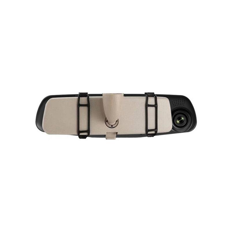 Etokfoks 4.3 in. Rear View Mirror Video Recorder Back Up Car Camera Dual Lens with Night Vision Front & Rear for Backup Security - MLSA04-4LT091