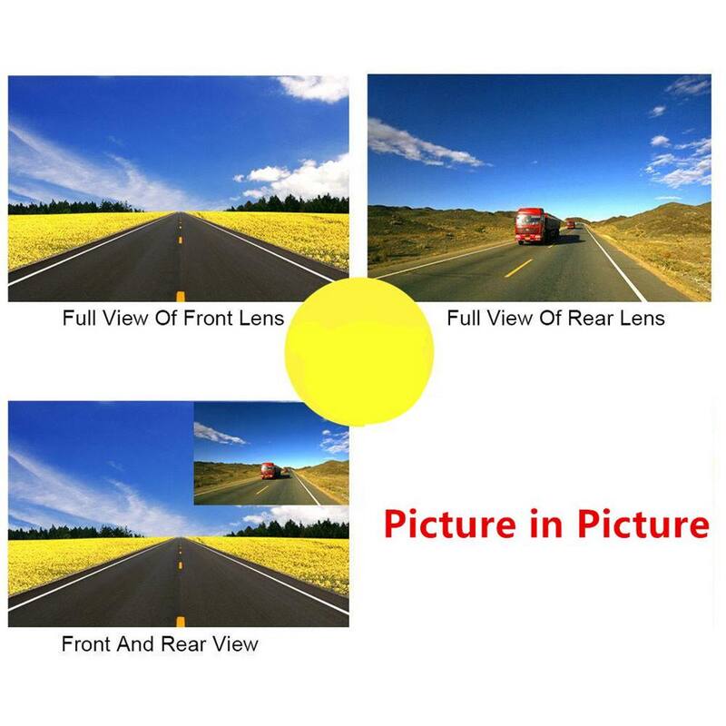 Etokfoks 4.3 in. Rear View Mirror Video Recorder Back Up Car Camera Dual Lens with Night Vision Front & Rear for Backup Security - MLSA04-4LT091