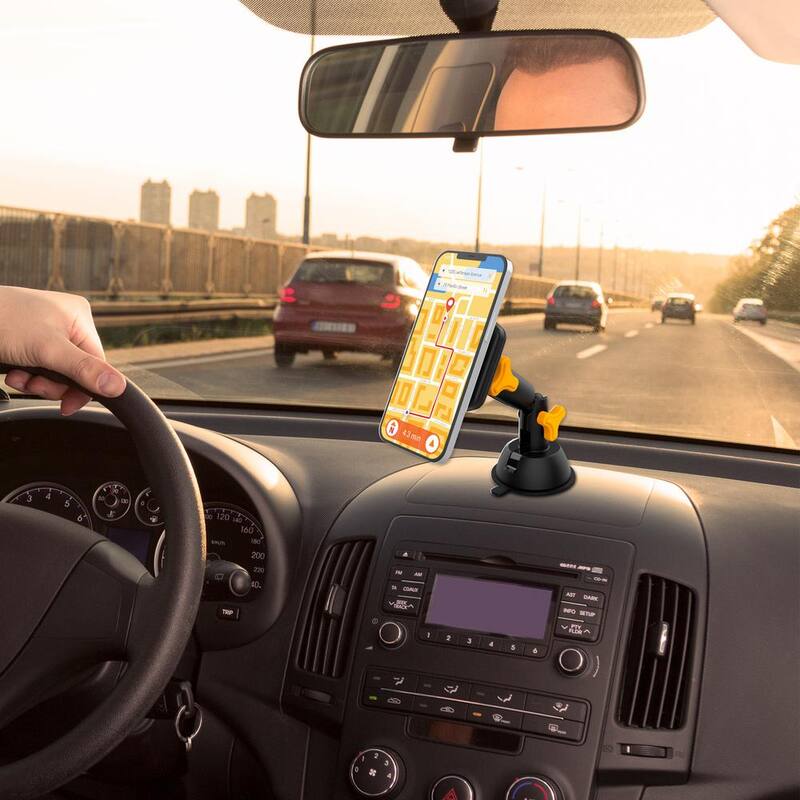 Armor All Wireless Charging Car Phone Mount, Turns 360-Degrees, USB Cable Included - AWC8-1006-BLK