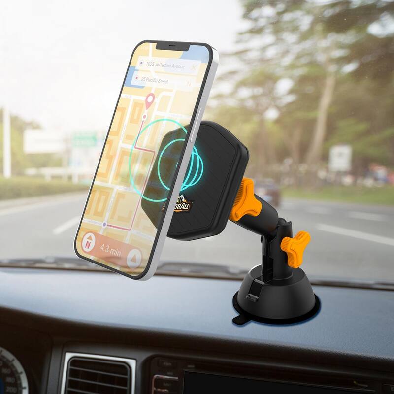 Armor All Wireless Charging Car Phone Mount, Turns 360-Degrees, USB Cable Included - AWC8-1006-BLK