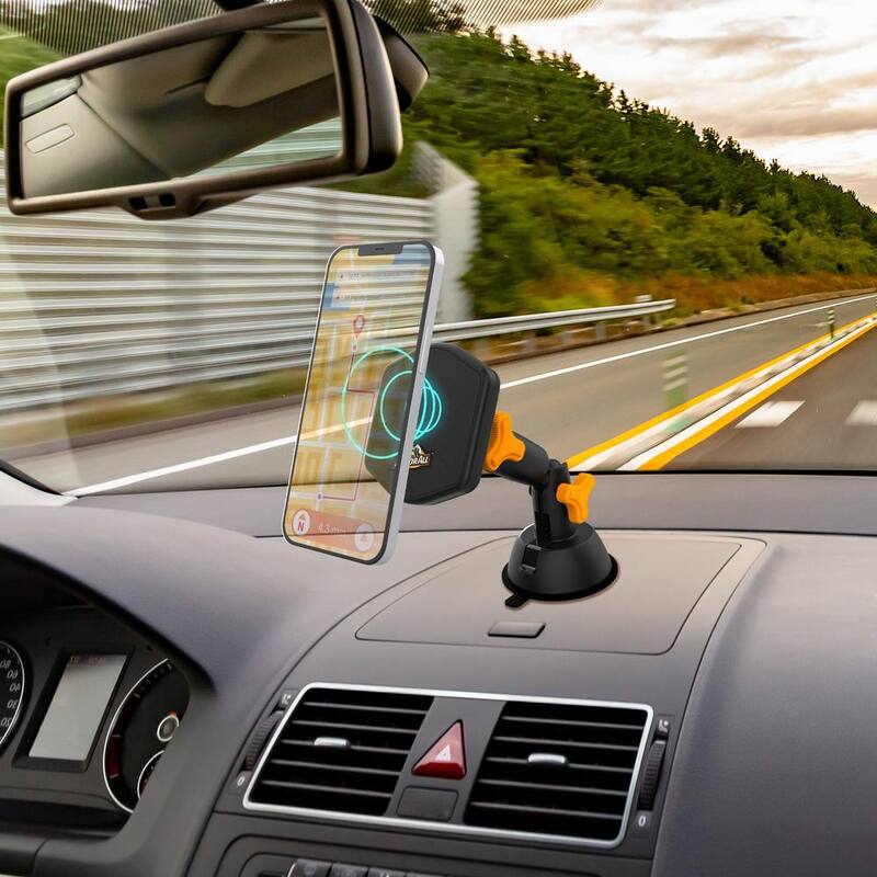Armor All Wireless Charging Car Phone Mount, Turns 360-Degrees, USB Cable Included - AWC8-1006-BLK