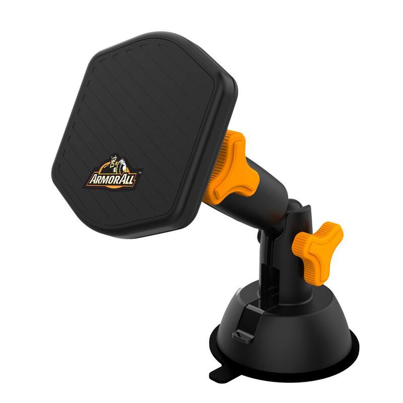Armor All Wireless Charging Car Phone Mount, Turns 360-Degrees, USB Cable Included - AWC8-1006-BLK