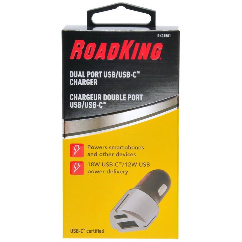 RoadKing 12-Volt Dual USB and USB-C Charger - RK01501