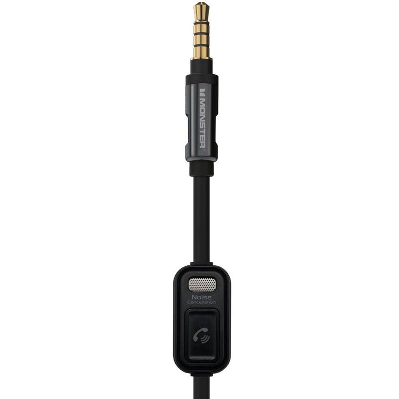 Monster 3 ft. Auxiliary Audio Cable with Hands-Free Mic - MCA9-2008-BLK