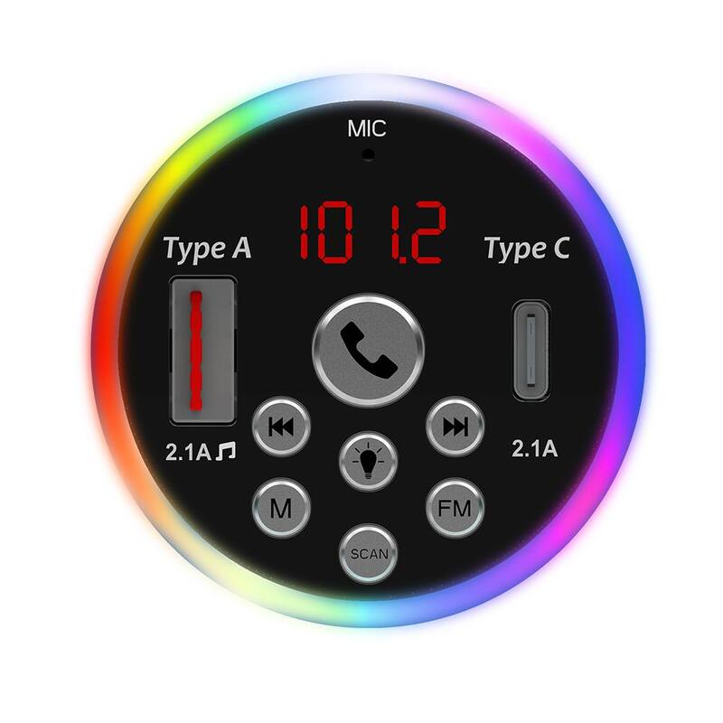 Monster Led Light Accent Bluetooth FM Transmitter - WFM9-1002-BLK