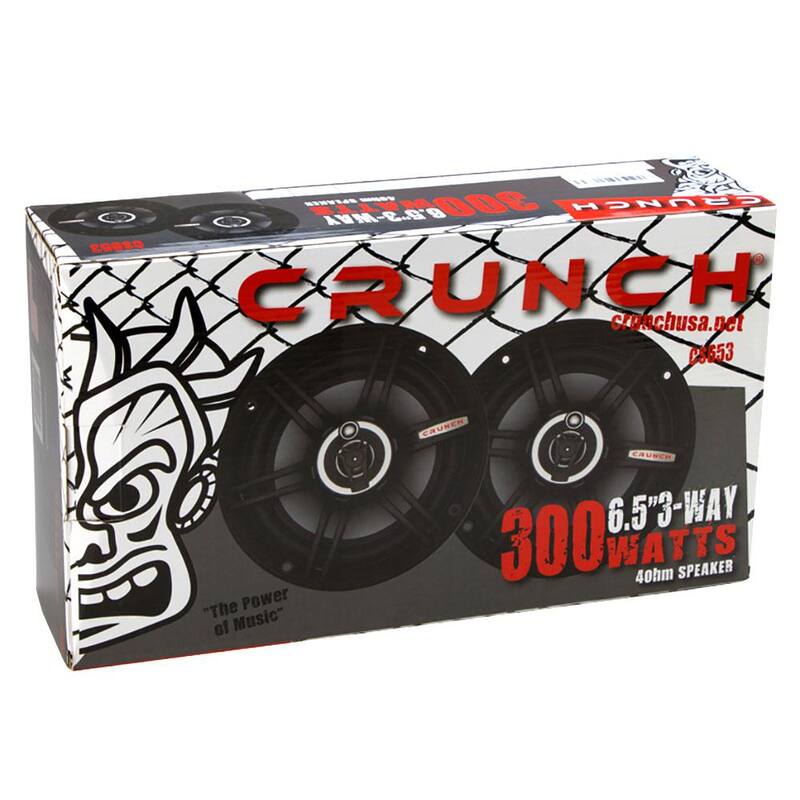 MAXXSONICS Crunch 300-Watt 6.5 in. 3-Way 4 Ohms CS Speakers, Black (2-Pack) - 2 x CS-653