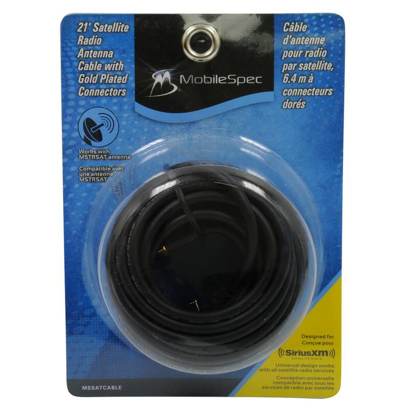 MobileSpec 21 ft. SiriusXM Satellite Radio RG-58U Cable with Gold Plated Connectors - MSSATCABLE