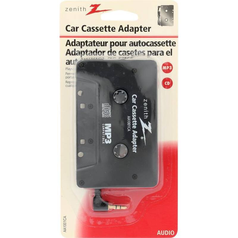 Zenith Car Cassette Adapter in Black - AA1001CA