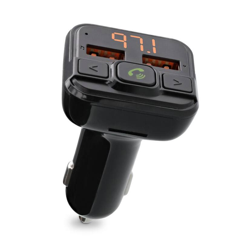 Armor All Bluetooth FM Transmitter, 2 USB-A Port Car Charger 3 Amp, Wireless Strean Audio - AHF9-1011-BLK