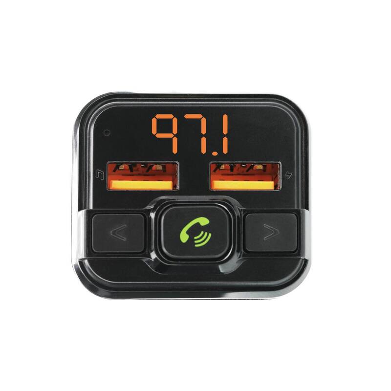 Armor All Bluetooth FM Transmitter, 2 USB-A Port Car Charger 3 Amp, Wireless Strean Audio - AHF9-1011-BLK
