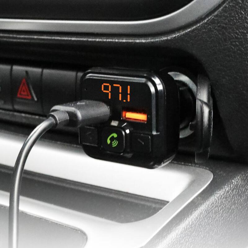 Armor All Bluetooth FM Transmitter, 2 USB-A Port Car Charger 3 Amp, Wireless Strean Audio - AHF9-1011-BLK