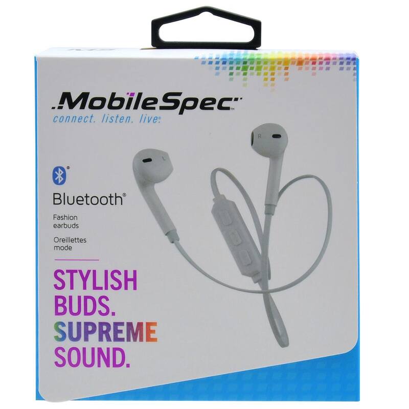 MobileSpec Fashion Bluetooth Earbuds, White - MBS11302