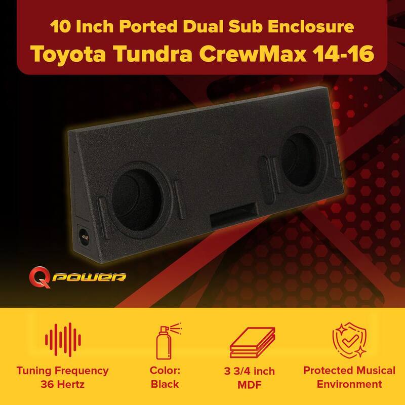 Q POWER Dual 10 in. Ported Sub Enclosure for Toyota Tundra Crew Maximum - QBTUNDRA14210
