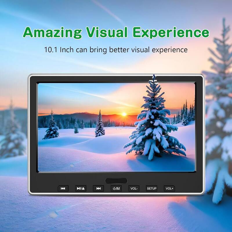 Etokfoks 10.1 in. Car DVD Player with Headrest Mount with Headphone Suction-Type Disc in HDMI Input Support USB/SD Card AV In/Out - MLSA04-3LT230