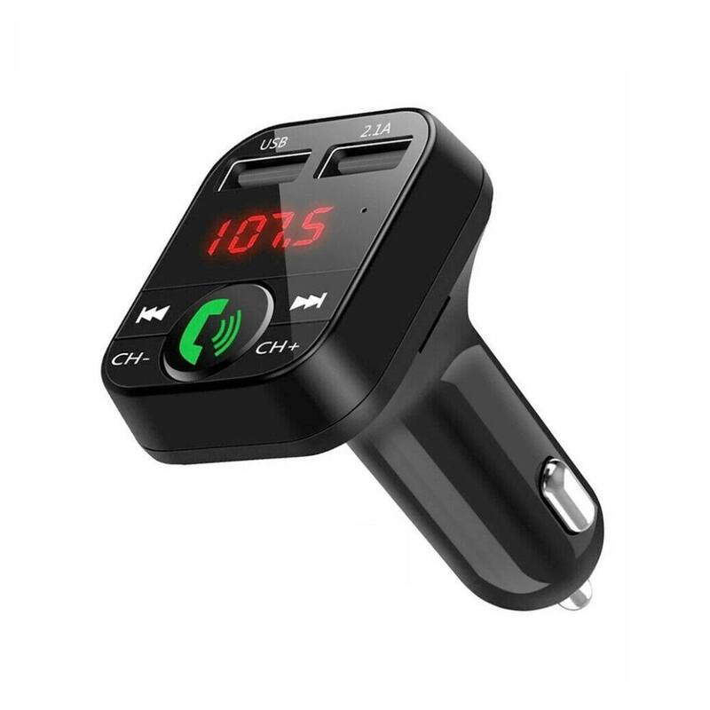Etokfoks All Purpose Dual USB Car Adaptor Fast Charger and Bluetooth in Black - (1-Pack) - MLPH005LT737