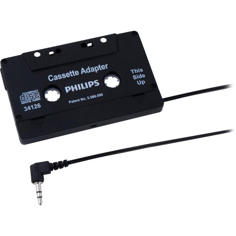 Philips Universal 3.5mm Audio Adapter, Car Cassette to Headphone Jack in Black - SJM2300H/27