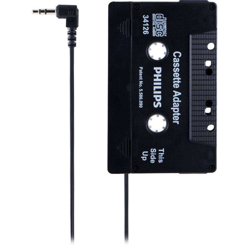 Philips Universal 3.5mm Audio Adapter, Car Cassette to Headphone Jack in Black - SJM2300H/27