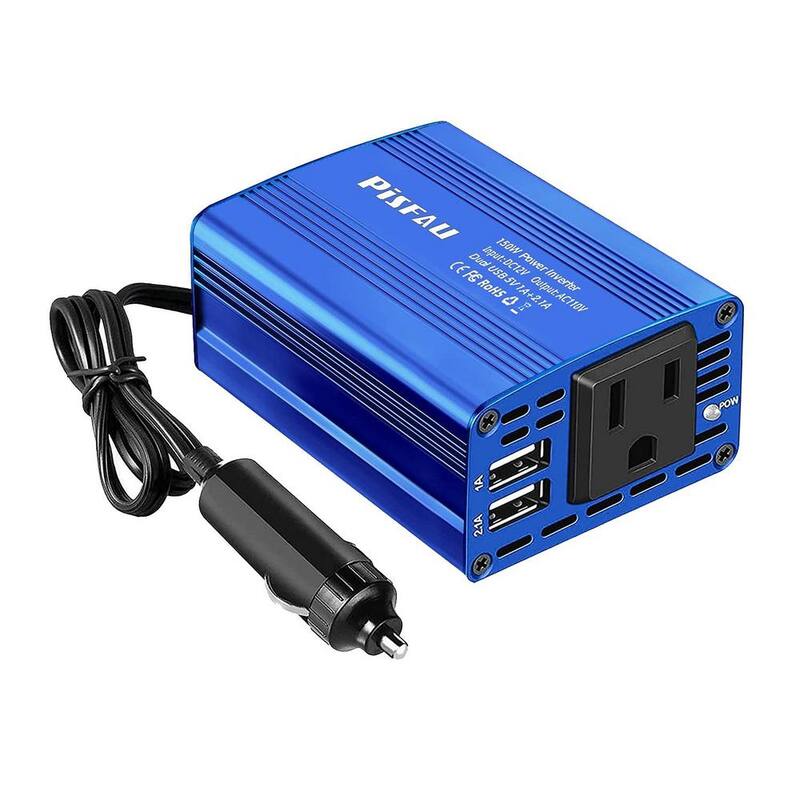 Lukyamzn 150-Watt Car Power Inverter DC 12-Volt to 110-Volt AC Converter with 3.1 Amp Dual USB Power Inverters in Blue - SA21-127B017