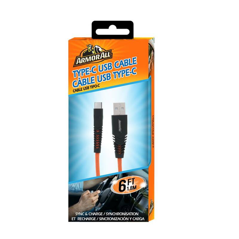 Armor All Car Charger Bundle, 6 ft. Type-C Cable and Car Charger 3.1 C - ECOM-0103-ORG