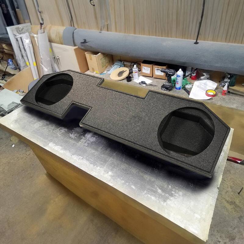 Q POWER Dodge Ram Quad Cab '02-Newer Dual 12 in. Subwoofer Box Sub Enclosure - QBOMB-DODGE12-4DR
