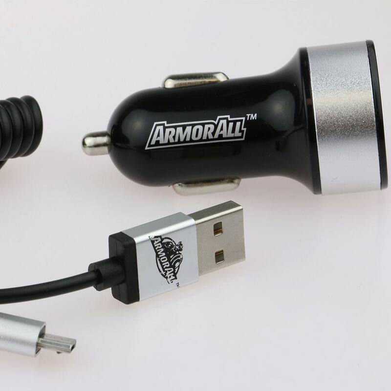 Armor All 2.1 Amp Car Charger with Micro Cable - AAC8-0101-BLK