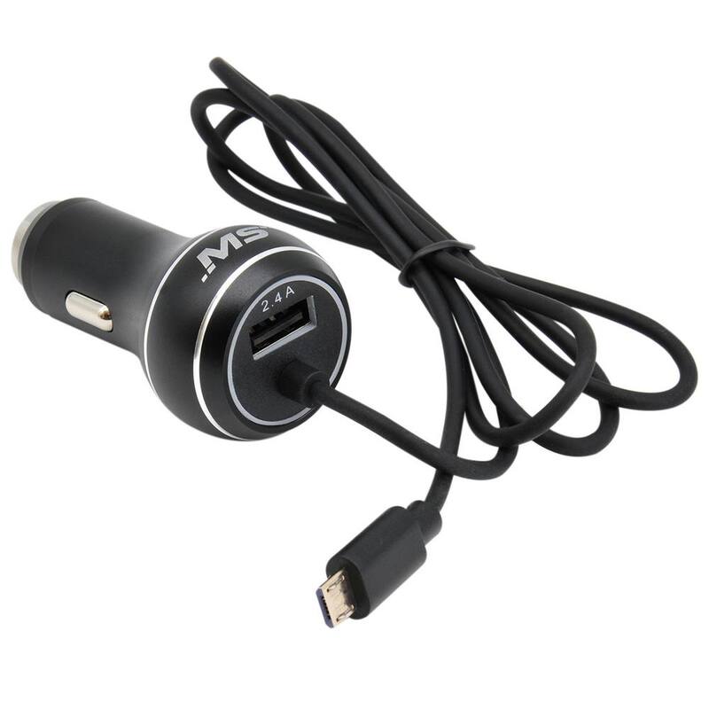 MobileSpec 12-Volt/DC 2.4 Amp USB Charger with Micro USB Cable in Black - MBS03120