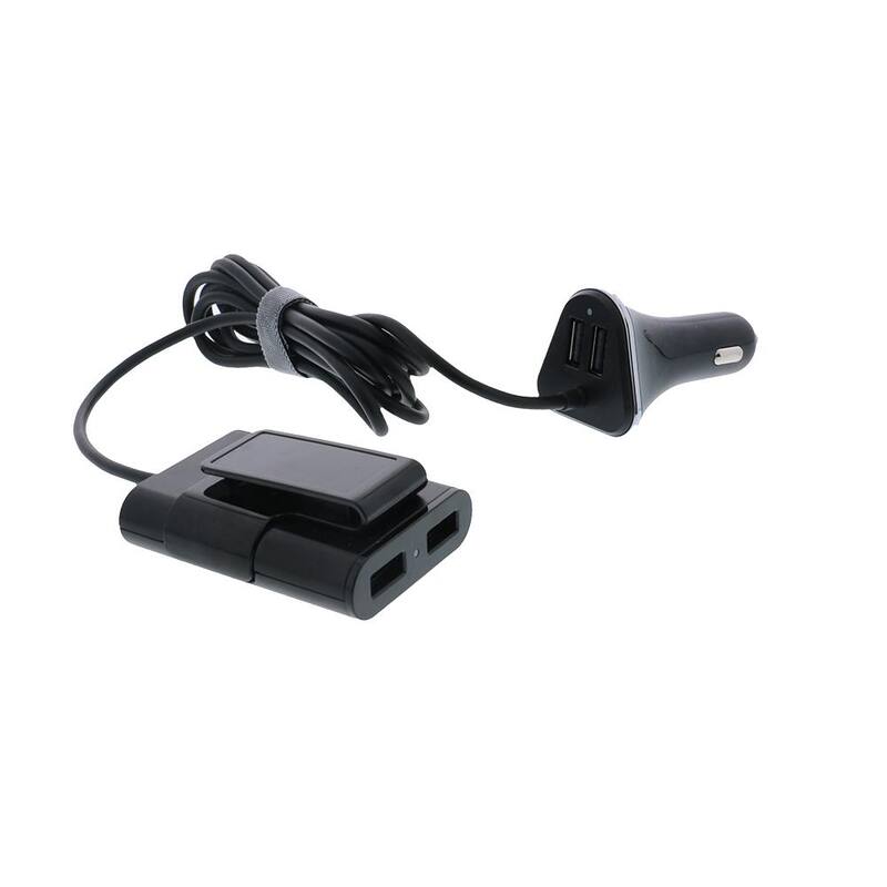 Armor All 4 Port Car Charger with Hub - ACC8-1006-BLK