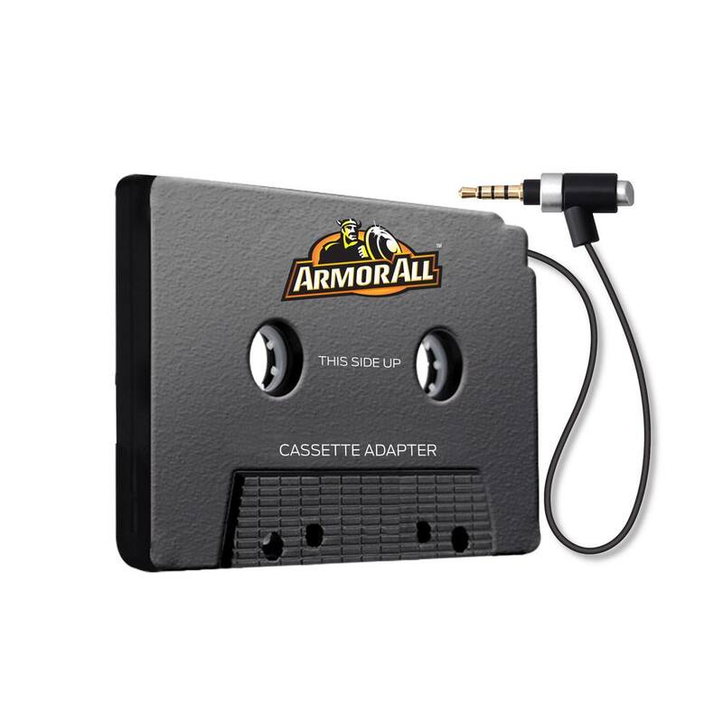Armor All Audio Aux Cassette 3.5mm Adapter, Connect Smartphones/Tablets, Plug/Answer Button For Calls, Easy-To-Install - AAC9-1003-BLK