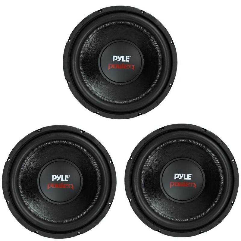 Pyle 12 in. 1600-Watt 4Ohm DVC Black Car Stereo Audio Power Subwoofer Dual Coil (3-Pack) - 3 x PLPW12D