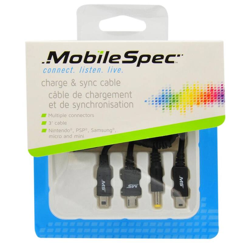 MobileSpec 3 ft. Mini, Micro, Samsung, PSP and Nintendo to USB Charge and Sync Cabl - MBS06991