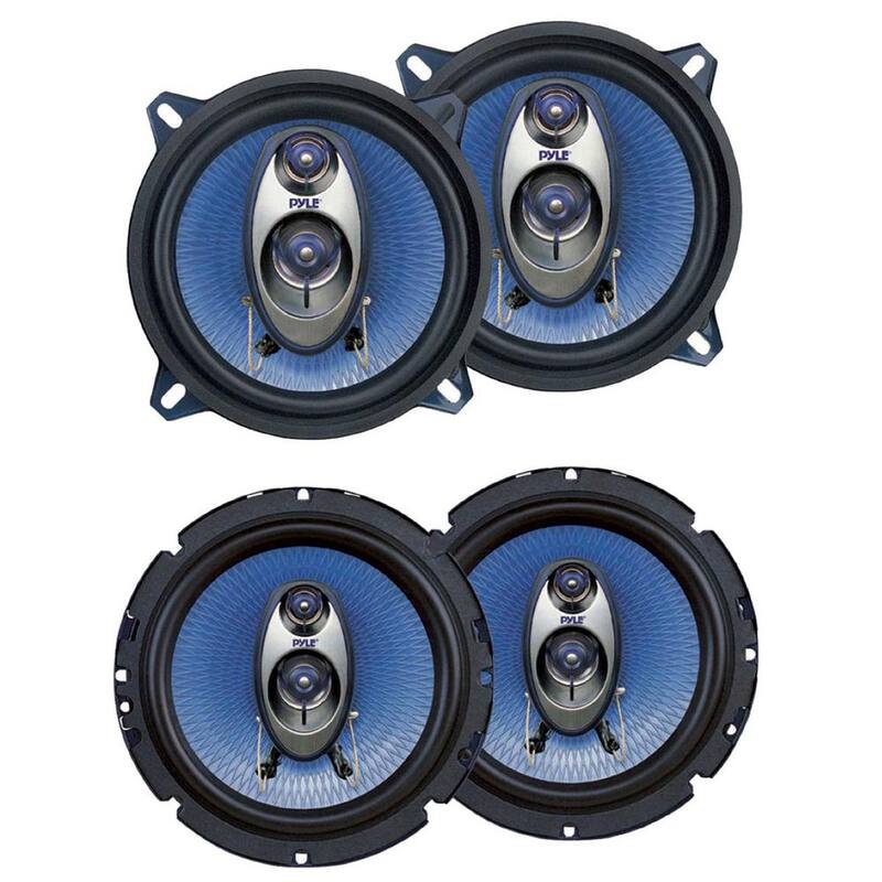 Pyle 6.5 in. 360-Watt 3-Way Plus 5.25 in. 200-Watt Car Audio Coaxial Speakers - PL63BL + PL53BL